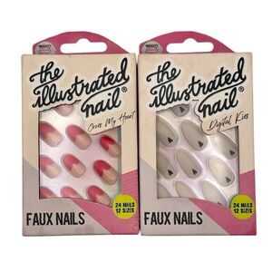 The Illustrated Nail - Faux Nails Valentine’s Glue-On Nails - Lot of 2